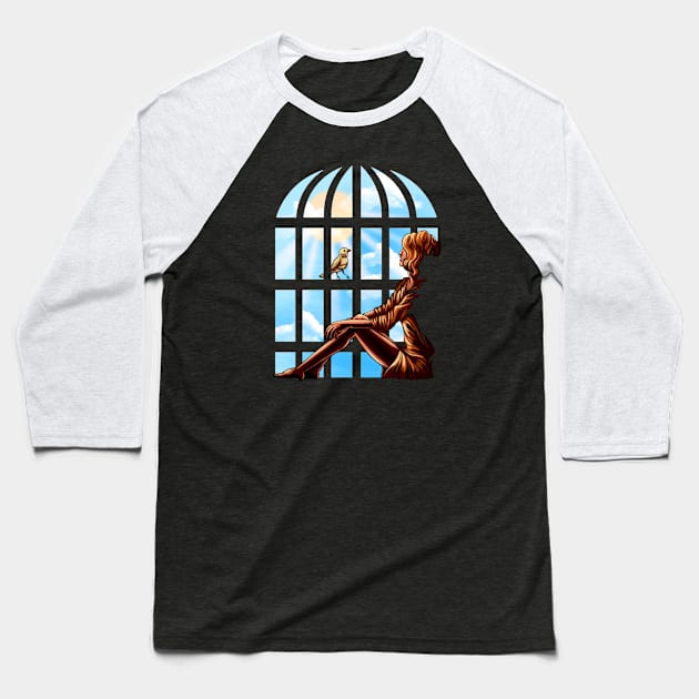 Caged Baseball T-Shirt by stevenlefcourt